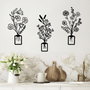 Wallity Erba-1 Conjunto de 3 Piezas de Escultura de Pared en Metal Negro